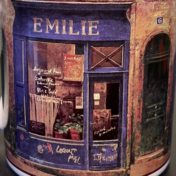 Set of 3 SAKURA French STOREFRONTS Stoneware Mugs w/ Art by Chiu Tak Hak ~ Paris - Picture 6 of 12